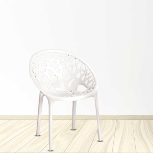Latsyrc PP Designer Plastic Chair In Milky White Colour By Fern India