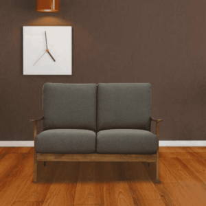 Yrelev 2 Seater Sofa in Safari Brown Colour with Brown Oak Finish by FernInida.com