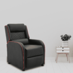 Sllew 1 seater Manual Gaming Recliner with Armrest pocket in Black Colour by FernInida.com