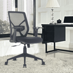 Ztif Medium Back Ergonomic Chair in Black Colour by Fern India