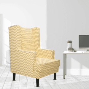 Htradoow Kimpton Wing Chair in Mustard Colour by Fern India