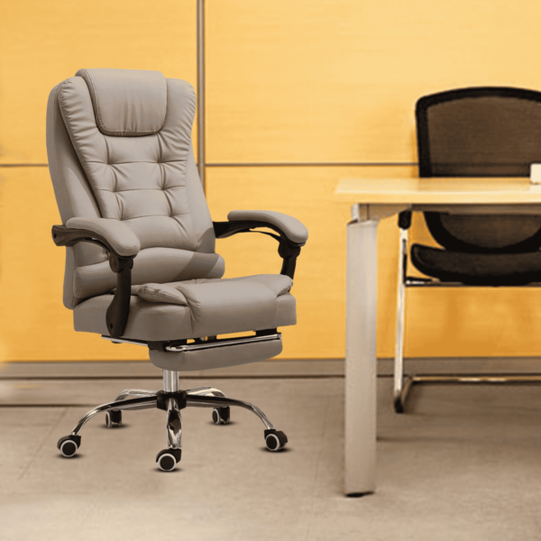 Manager Office Chair with Massager & Footrest in Khaki Colour by Fern India