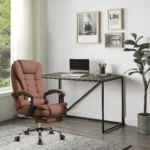 Manager Office Chair with Massager & Footrest in Brown Colour by Fern India