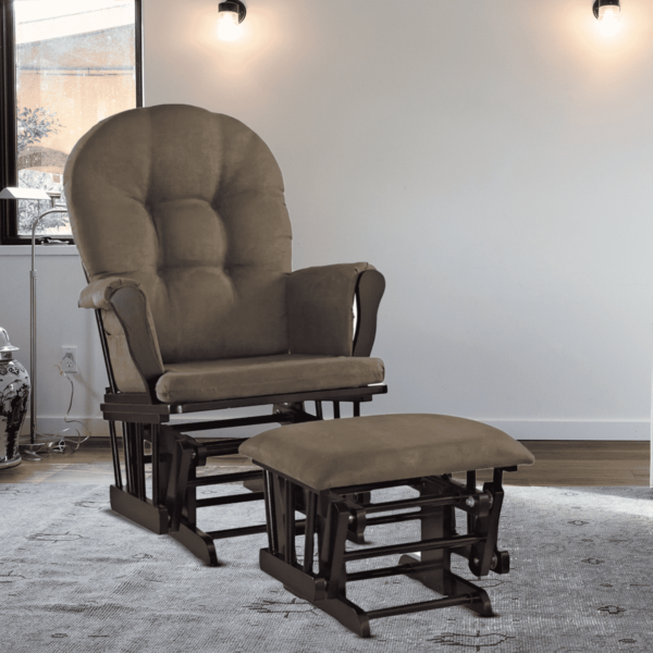 Nitsua Rocking Glider chair & Ottoman in Brown Colour by fern India
