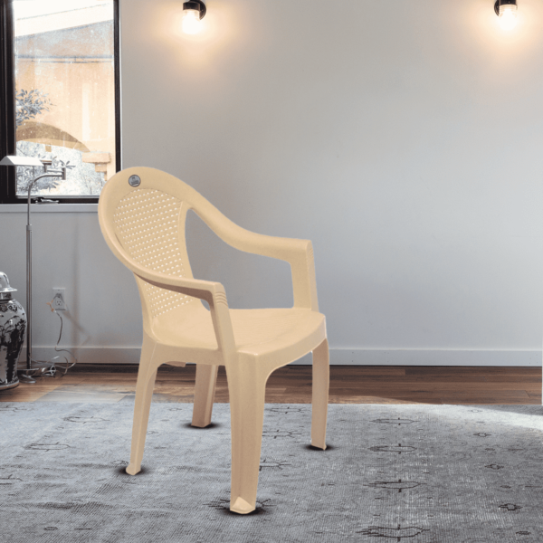 Plastic Chair (Set of 2) in Marble Beige Colour By Fern India