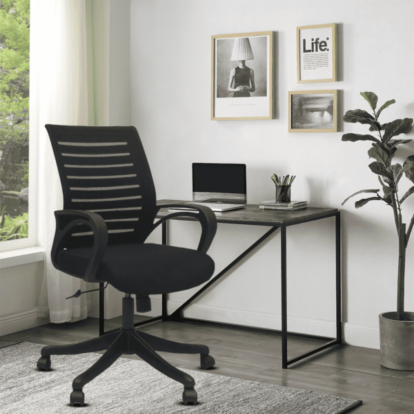Tnagele Ergonomic Chair in Black Colour by Fern India
