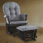 Nitsua Rocking Glider chair & Ottoman in Grey Colour by Fern India