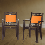 Plastic Chair (Set of 2) in Brown & Orange Colour by Fern India