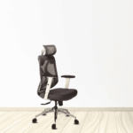 Nez High Back Ergonomic Chair in White & Grey Colour by Fern India