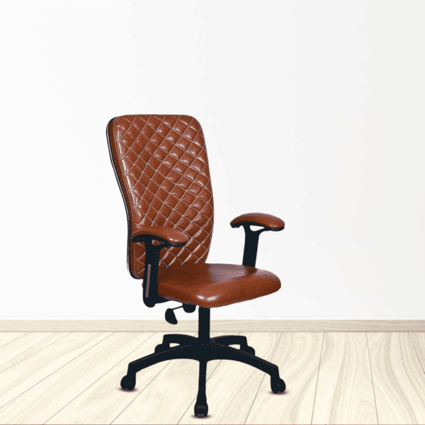 Edaps High Back Executive Chair in Dark Tan Brown Colour by Fern India