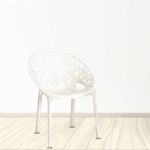 Latsyrc PP Designer Plastic Chair in Milky White Colour By Fern India