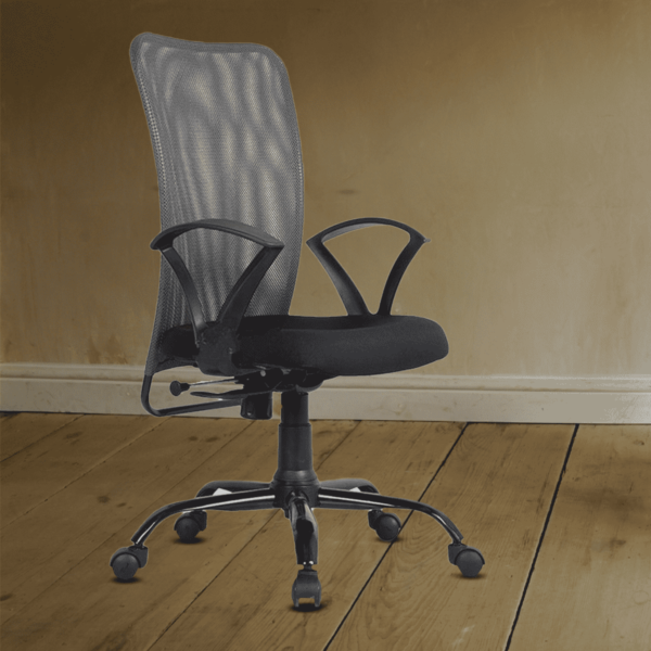 Amgis Ergonomic Medium Back Chair in Grey Colour by Fern India