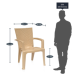 Plastic Chair (Set of 2) in Marble Beige Colour By Fern India