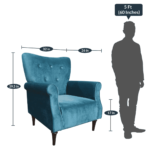 Noel Lounge Chair in Teal Green Colour by Fern India