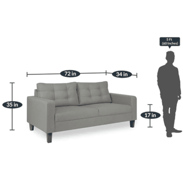 Engoloc 3 Seater Sofa in Grey Colour by FernInida.com