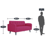 Emor 3 Seater Sofa in Maroon Colour by FernInida.com