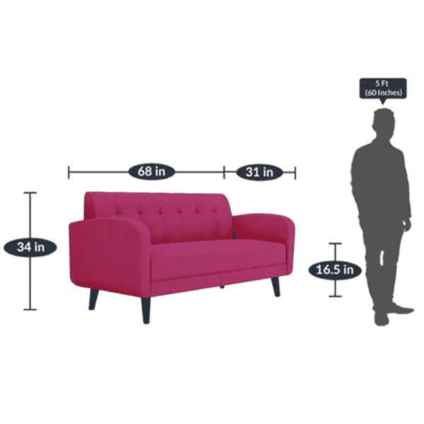 Emor 3 Seater Sofa in Maroon Colour by FernInida.com