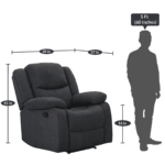 Ospat 1 Seater Manual Recliner in Dark Grey Colour by FernInida.com