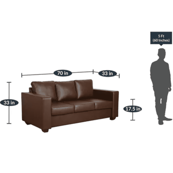 Otas 3 Seater Sofa in Texas Brown Colour by FernInida.com