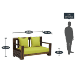 Itayhk Solid Wood 2 Seater Sofa in Provincial Teak Finish by FernInida.com
