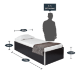 Omsok Single Bed with Storage in Black Colour by Fern India