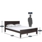 Rehpic Queen Size Bed in Espresso Finish by Fern India