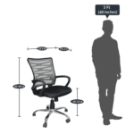 Mid Back Ergonomic Chair In In Grey Colour Colour By Fern India