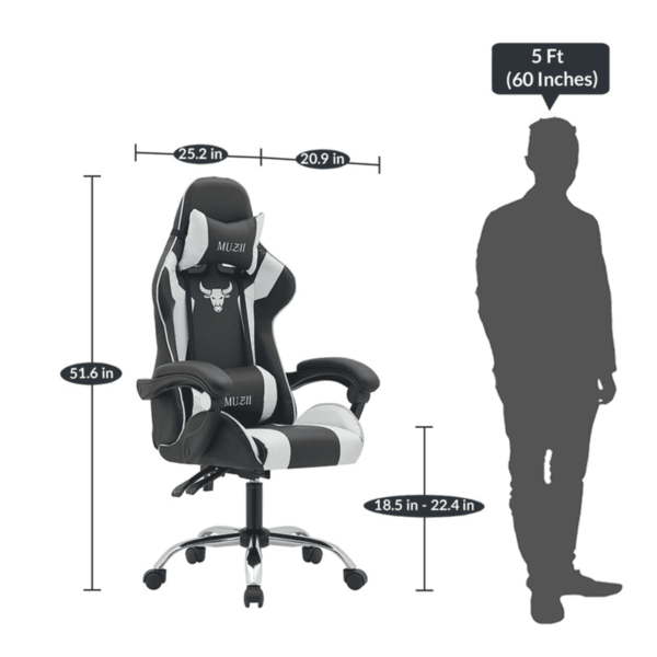 Etile Gaming Chair in White Colour by Fern India