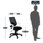 Temoc Ergonomic Chair in Black & White Colour by Fern India