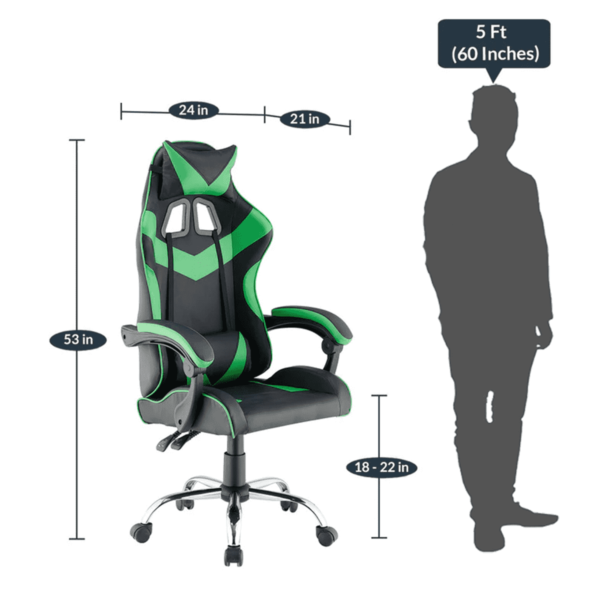 Gaming Ergonomic Chair in Green & Black Colour by Fern India