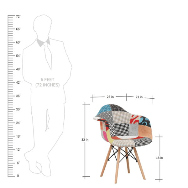 MultiColour Patch Iconic Chair by Fern India