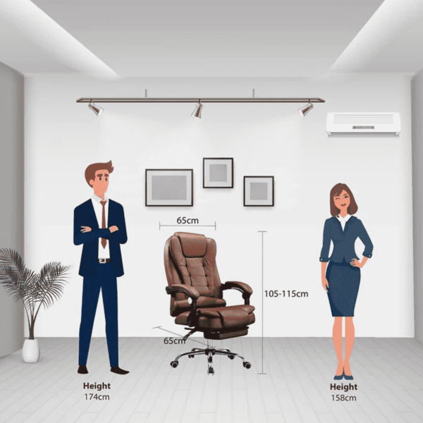Manager Office Chair with Massager & Footrest in Brown Colour by Fern India