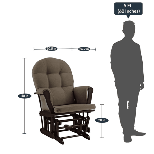 Nitsua Rocking Glider chair & Ottoman in Brown Colour by fern India