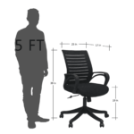 Tnagele Ergonomic Chair in Black Colour by Fern India