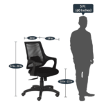 Temoc Ergonomic Chair in Black Colour by Fern India