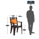 Plastic Chair (Set of 2) in Brown & Orange Colour by Fern India