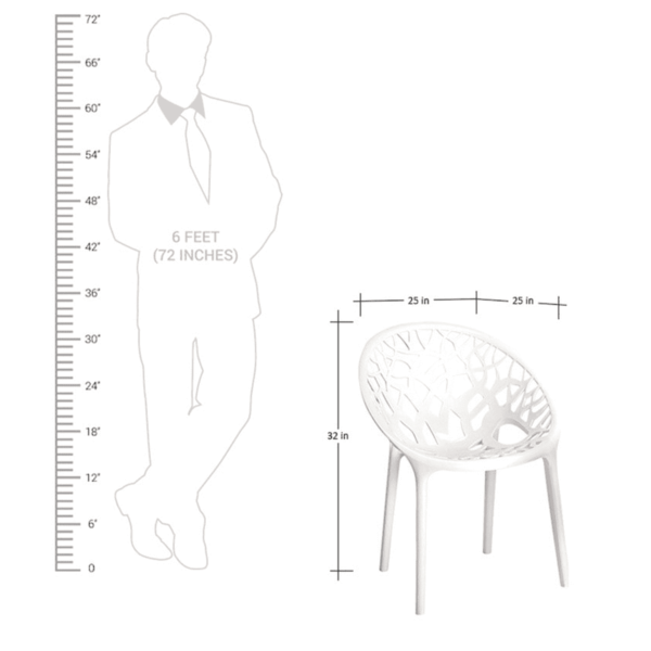 Latsyrc PP Designer Plastic Chair in Milky White Colour By Fern India