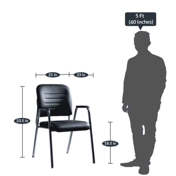 Enihs Guest Chair in Black Colour by Fern India