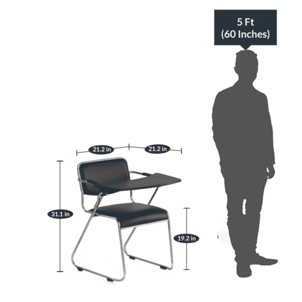 Contract Training Chair in Black Colour By Fern India