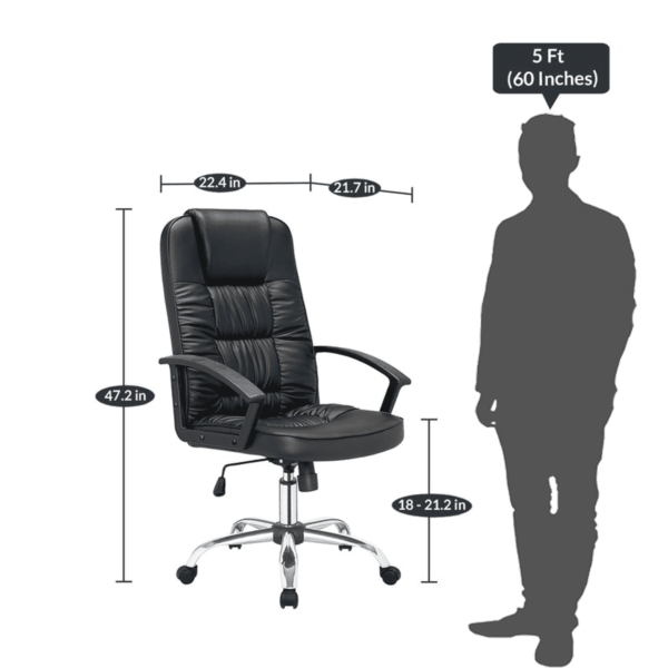 TTevac Ergonomic Chair in Black Colour by Fern India