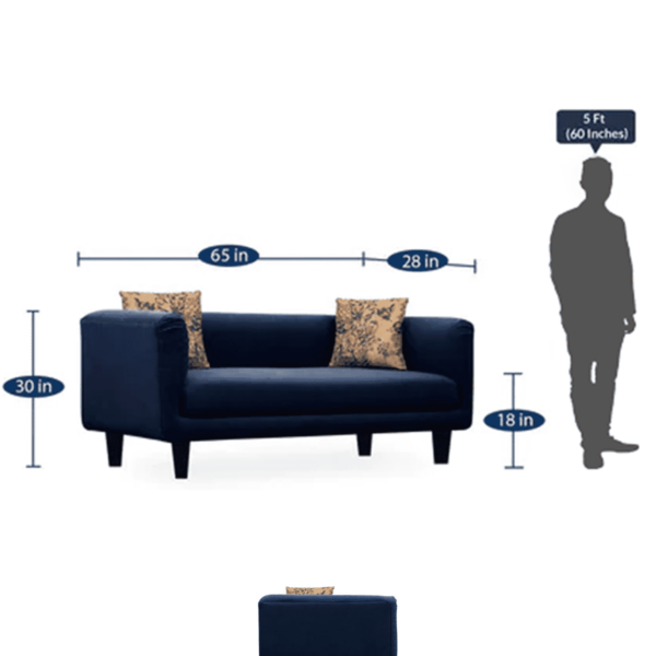 Ikin 3 Seater Sofa In Blue Colour By FernInida.com