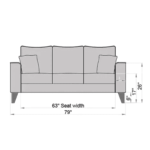 Aral 3 Seater Sofa in Navy Blue Colour by FernInida.com