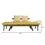 Axela Double Futon with Mattress in Ochre Colour by FernInida.com