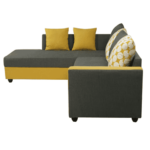 Enabsirb RHS 3 Seater Sofa with Coffee Table in Grey & Yellow Colour by FernInida.com