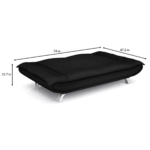 Nonrev 3 Seater Sofa cum Bed in Black Colour By FernInida.com