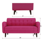Emor 3 Seater Sofa in Maroon Colour by FernInida.com