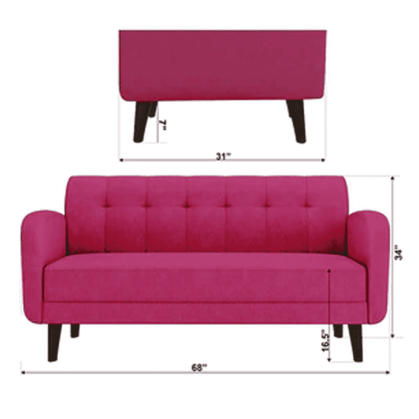 Emor 3 Seater Sofa in Maroon Colour by FernInida.com