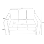 Otas 3 Seater Sofa in Texas Brown Colour by FernInida.com