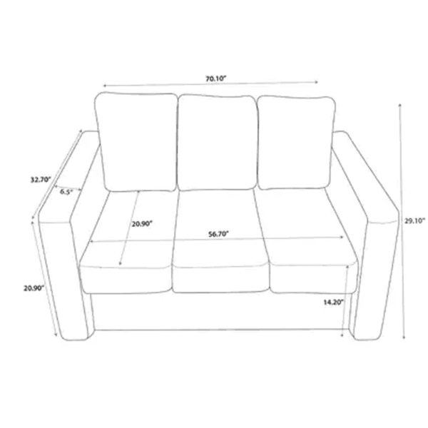 Otas 3 Seater Sofa in Texas Brown Colour by FernInida.com