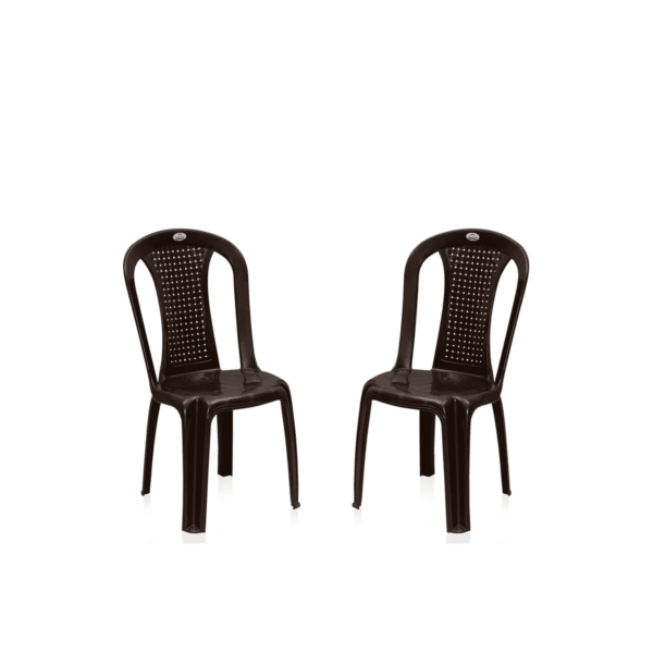 Plastic Chair in Weather Brown Colour (Set of 2) By Fern India